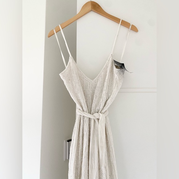 Retrofête REBECCA SEQUIN EMBELLISHED MAXI DRESS GOWN HIGH SLIT - Picture 8 of 10